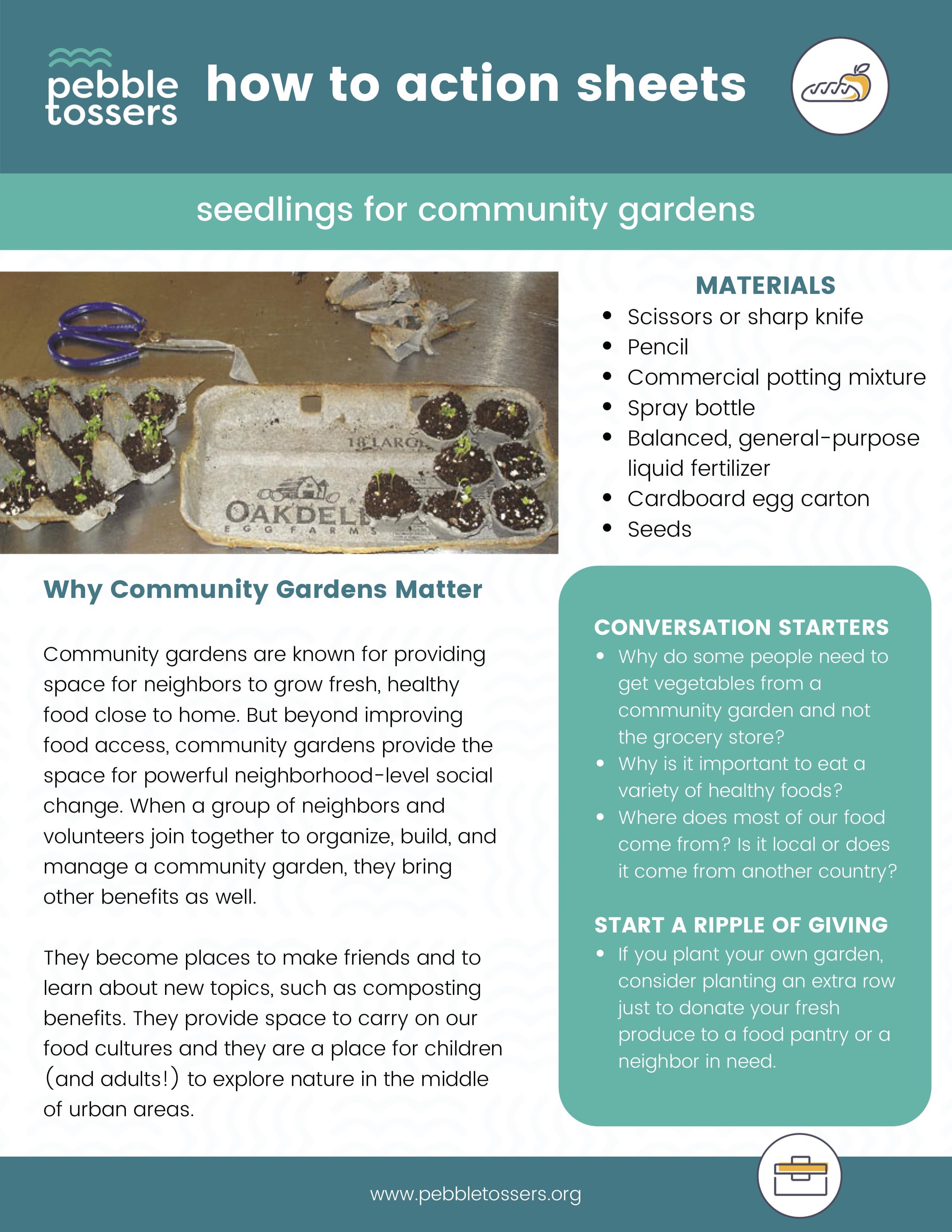 how to guide on how to start seedlings for community gardens