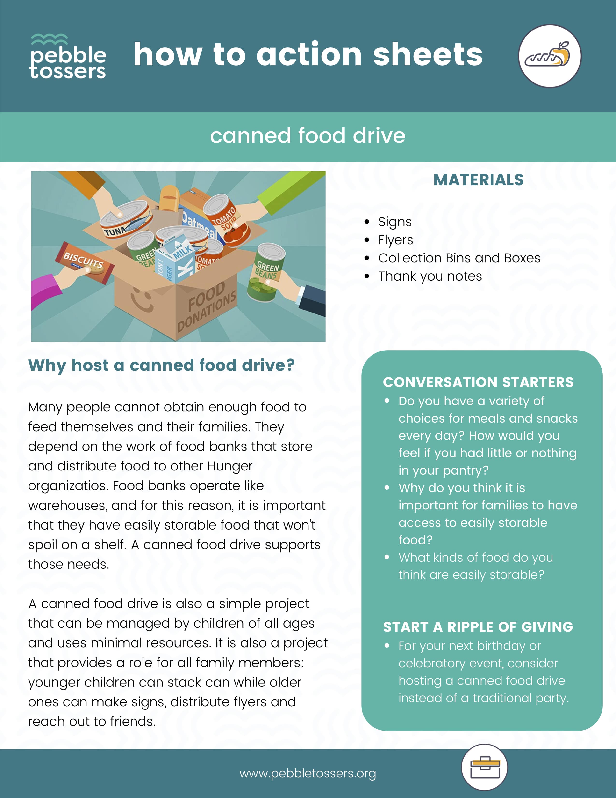 how to guide for hosting a canned food drive